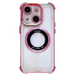 For iPhone 14 6D Electroplating Armor Magsafe Phone Case(Pink)