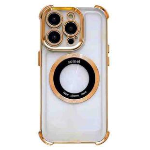 For iPhone 14 Pro 6D Electroplating Armor Magsafe Phone Case(Gold)
