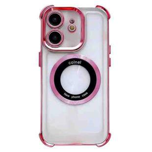 For iPhone 12 6D Electroplating Armor Magsafe Phone Case(Pink)