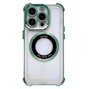 For iPhone 12 Pro 6D Electroplating Armor Magsafe Phone Case(Green)