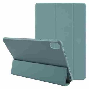For Huawei MatePad 11 2023 GEBEI 3-folding Holder Shockproof Flip Leather Tablet Case(Dark Green)