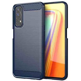 For Realme 7 Brushed Texture Carbon Fiber TPU Phone Case(Blue)