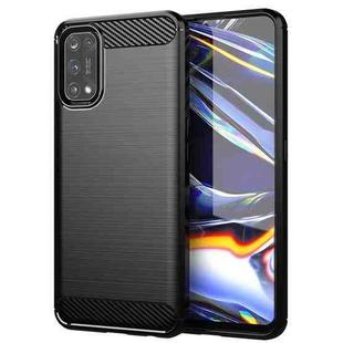 For Realme 7 Pro Brushed Texture Carbon Fiber TPU Phone Case(Black)