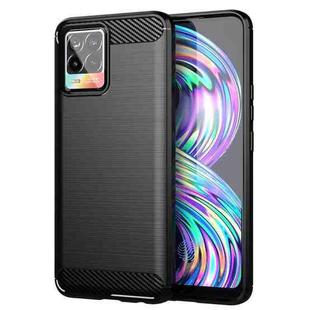 For Realme 8 Brushed Texture Carbon Fiber TPU Phone Case(Black)