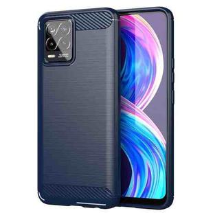 For Realme 8 Pro Brushed Texture Carbon Fiber TPU Phone Case(Blue)