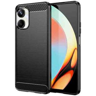 For Realme 10 Pro Brushed Texture Carbon Fiber TPU Phone Case(Black)