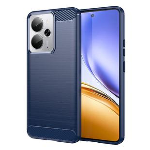 For Realme 14T 5G Brushed Texture Carbon Fiber TPU Phone Case(Blue)