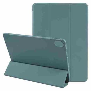 For Huawei MatePad SE 11 GEBEI 3-folding Holder Shockproof Flip Leather Tablet Case(Dark Green)