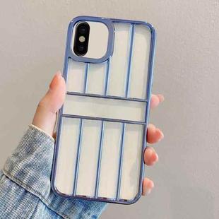 For iPhone X / XS Electroplating Door Frame Transparent TPU Phone Case(Sierra Blue)