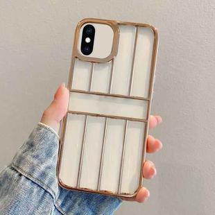 For iPhone XS Max Electroplating Door Frame Transparent TPU Phone Case(Gold)