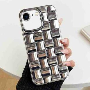 For iPhone SE 2022 / SE 2020 / 8 / 7 3D Cube Weave Texture Electroplating Phone Case(Silver)