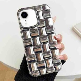 For iPhone XR 3D Cube Weave Texture Electroplating Phone Case(Silver)