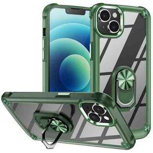 For iPhone 15 Plus TPU + PC Lens Protection Phone Case with Ring Holder(Green)