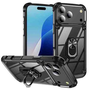 For iPhone 17 Pro Max TPU + PC Lens Protection Phone Case with Ring Holder(Black)