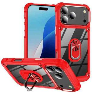 For iPhone 17 Pro Max TPU + PC Lens Protection Phone Case with Ring Holder(Red)