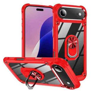 For iPhone 17 Air TPU + PC Lens Protection Phone Case with Ring Holder(Red)