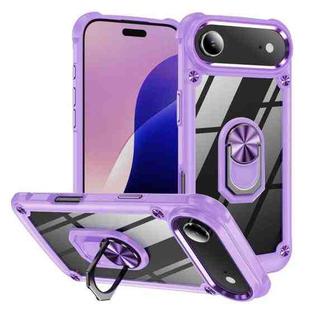 For iPhone 17 Air TPU + PC Lens Protection Phone Case with Ring Holder(Purple)