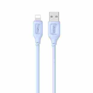 USAMS US-SJ618 2.4A USB to 8 Pin Silicone Data Cable, Length: 1m(Blue)