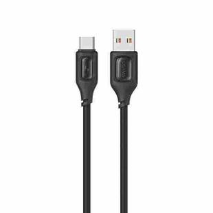 USAMS US-SJ619 3A USB to USB-C/Type-C Silicone Data Cable, Length: 1m(Black)
