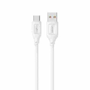 USAMS US-SJ619 3A USB to USB-C/Type-C Silicone Data Cable, Length: 1m(White)