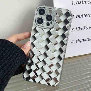 For iPhone 14 Pro Retro Weave Texture Electroplating Phone Case(Silver)