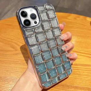 For iPhone 12 Pro Max 3D Grid Glitter Paper Phone Case(Silver)