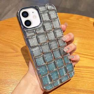 For iPhone 12 mini 3D Grid Glitter Paper Phone Case(Silver)