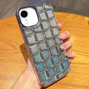 For iPhone XR 3D Grid Glitter Paper Phone Case(Silver)