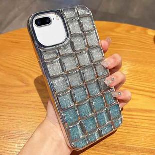 For iPhone 8 Plus / 7 Plus 3D Grid Glitter Paper Phone Case(Silver)