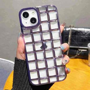 For iPhone 14 Plus 3D Grid Phone Case(Purple)