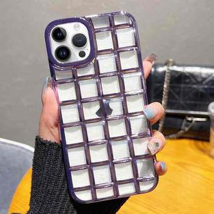 For iPhone 14 Pro 3D Grid Phone Case(Purple)