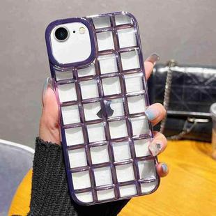 For iPhone SE 2022 / SE 2020 / 8 / 7 3D Grid Phone Case(Purple)