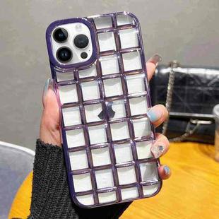 For iPhone 12 Pro Max 3D Grid Phone Case(Purple)