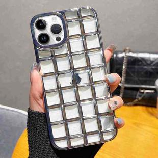 For iPhone 12 Pro Max 3D Grid Phone Case(Silver)