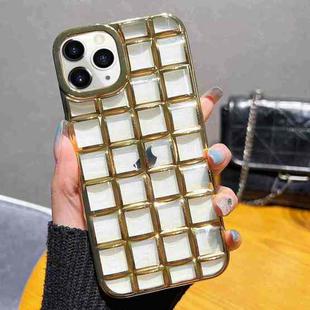 For iPhone 11 Pro 3D Grid Phone Case(Gold)