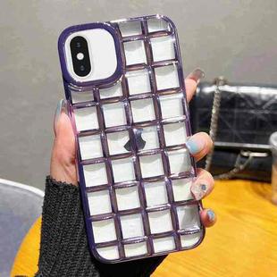 For iPhone XS / X 3D Grid Phone Case(Purple)