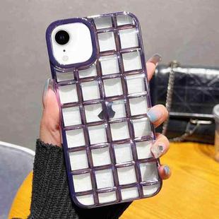 For iPhone XR 3D Grid Phone Case(Purple)