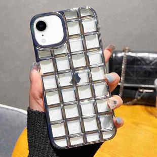 For iPhone XR 3D Grid Phone Case(Silver)