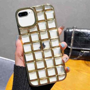 For iPhone 8 Plus / 7 Plus 3D Grid Phone Case(Gold)