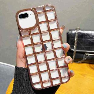 For iPhone 8 Plus / 7 Plus 3D Grid Phone Case(Rose Gold)