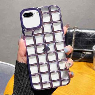 For iPhone 8 Plus / 7 Plus 3D Grid Phone Case(Purple)