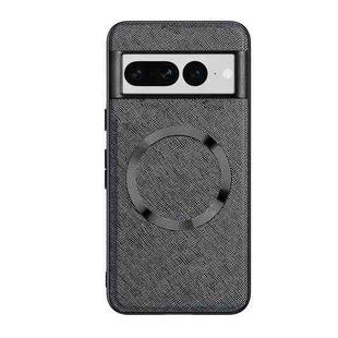 For Google Pixel 8 Pro CD Magnetic Ring Magsafe Cross Texture Phone Case(Black)