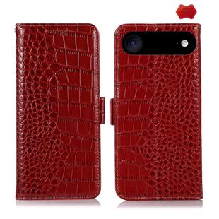 For iPhone 17 Air Crocodile Top Layer Cowhide Leather Phone Case(Red)