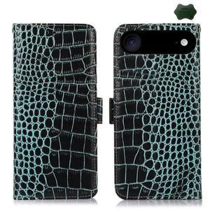 For iPhone 17 Air Crocodile Top Layer Cowhide Leather Phone Case(Green)