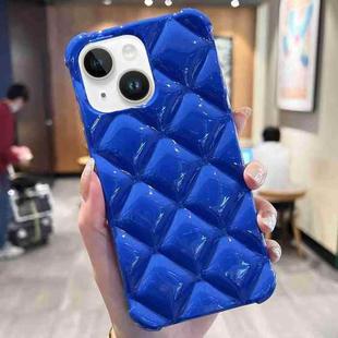 For iPhone 14 Plus Diamond Lattice Varnish TPU Phone Case(Blue)