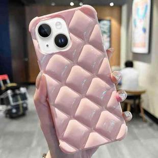 For iPhone 14 Plus Diamond Lattice Varnish TPU Phone Case(Pink)