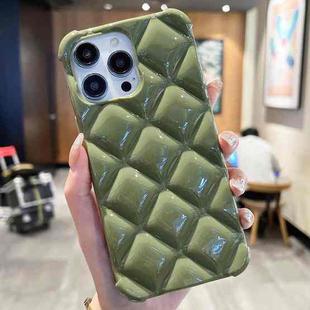 For iPhone 14 Pro Diamond Lattice Varnish TPU Phone Case(Olive Green)