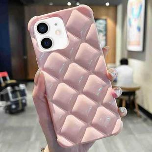 For iPhone 12 / 12 Pro Diamond Lattice Varnish TPU Phone Case(Pink)