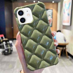 For iPhone 11 Diamond Lattice Varnish TPU Phone Case(Olive Green)