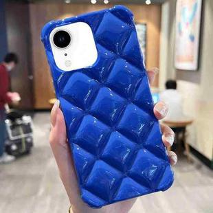 For iPhone XR Diamond Lattice Varnish TPU Phone Case(Blue)